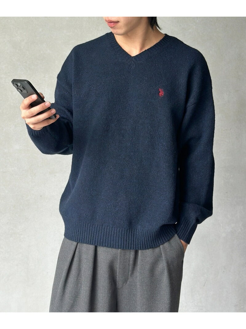 CPCM 【U.S. POLO ASSN. 】Vネックニットプルオーバー シーピーシーエム トップス ニット レッド グレー ネイビー【先行予約】*【送料無料】
