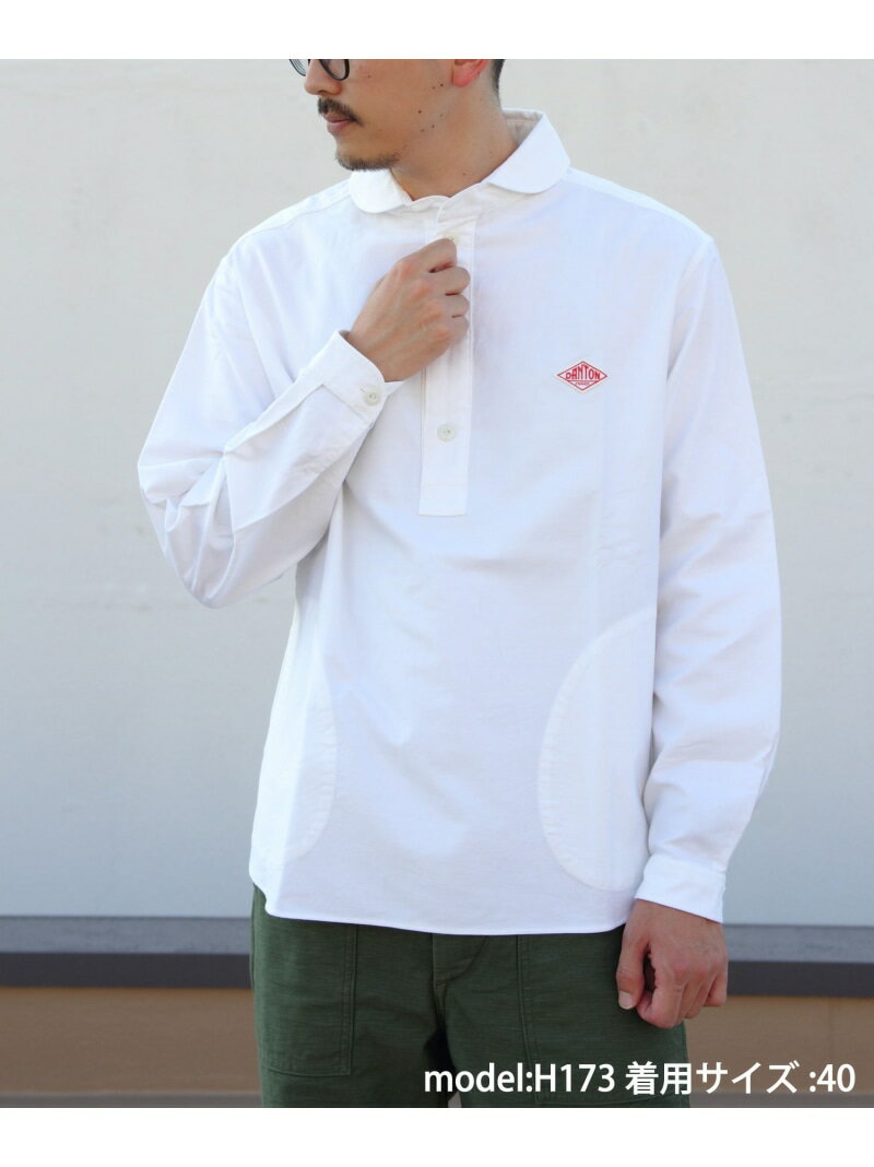 楽天Rakuten Fashion MenDANTON DANTON/（M）ROUND COLLAR P.OSHIRT B0282 ステップス トップス シャツ・ブラウス ホワイト グレー【送料無料】