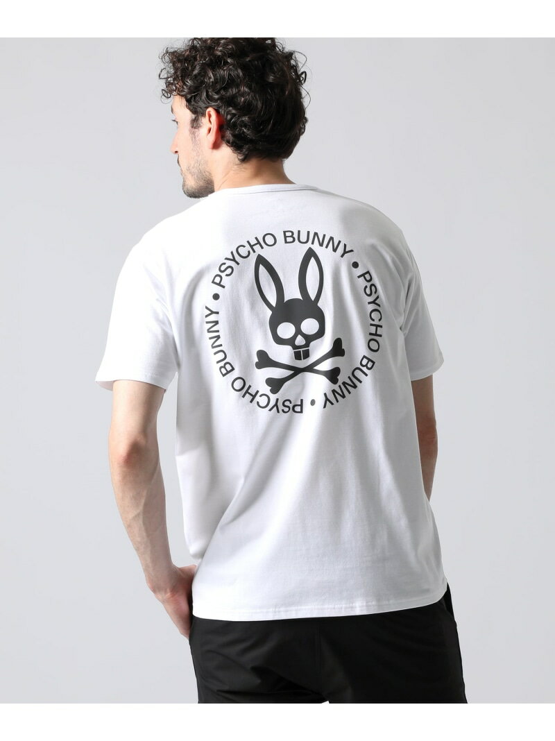 Psycho Bunny EC限定 CROSBY リフレクトプリント Tシャツ サイコバニー トップス カットソー Tシャツ ホワイト ブラック【送料無料】