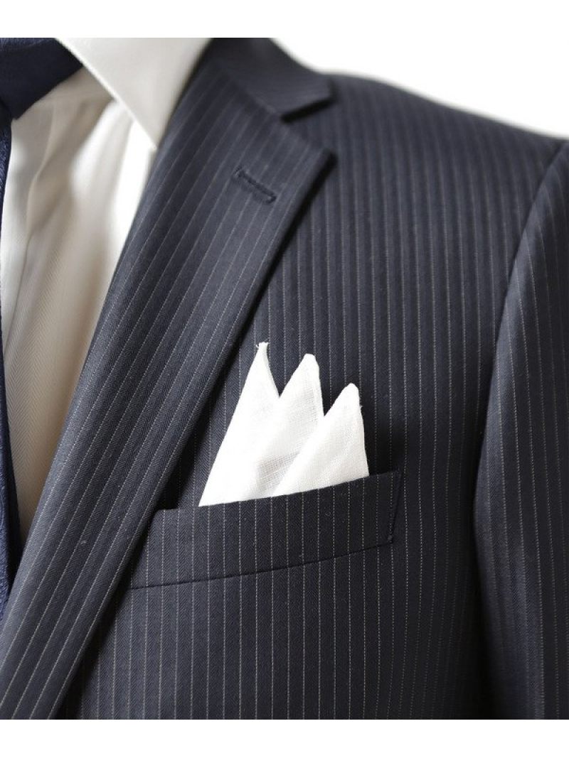 【SALE／20%OFF】CROWDED CLOSET 【麻100%】リネンチーフ メンズ ビギ ファッション雑貨 ハンカチ・ハンドタオル ホワイト【RBA_E】【送料無料】