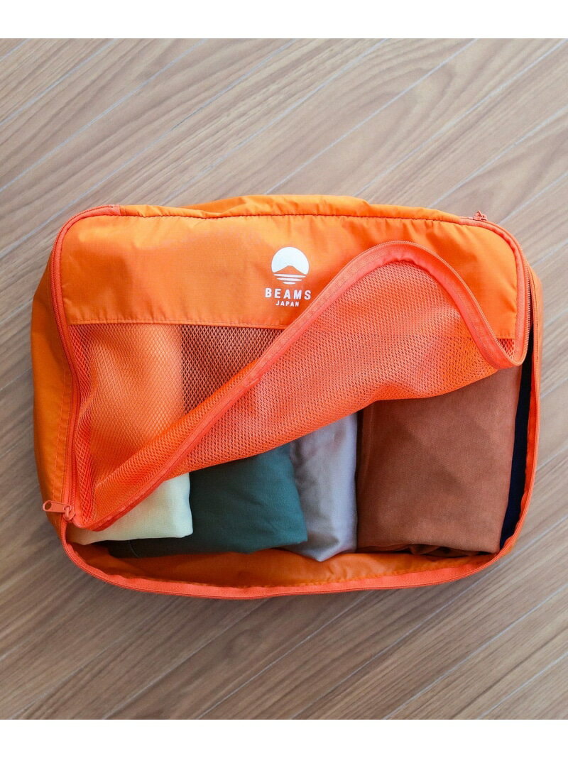 BEAMS JAPAN トラベルポーチ L ビームス ジャパン 財布・ポーチ・ケース その他の財布・ポーチ・ケース ネイビー オレンジ