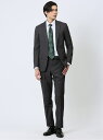 TAKA-Q 【24AW】 ストレッチウォッシャブル スリムフィット 2ボタン2ピーススーツ 組織グレー メンズ セットアップ ジャケット ビジネス カジュアル...