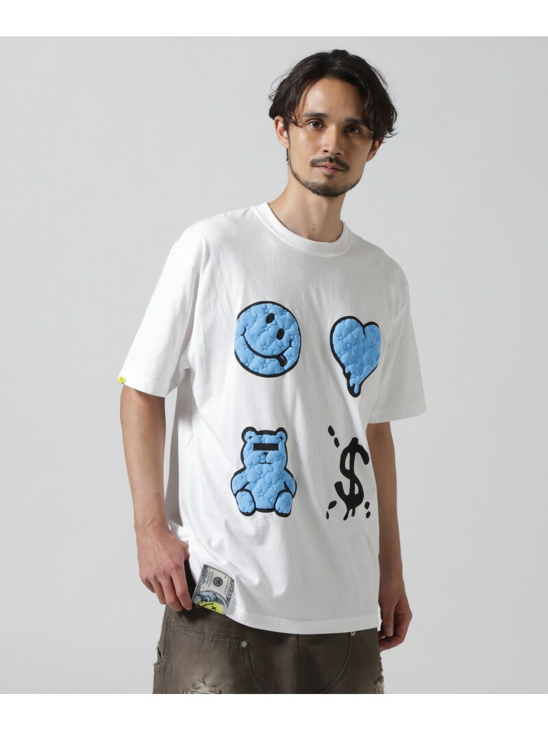 ROYAL FLASH STUD MUFFIN/スタッドマフィン/4MOTIF SS TEE ロイヤルフラッシュ トップス カットソー・Tシャツ ブラック ホワイト【送料無料】