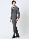 TAKA-Q 【24AW】 ストレッチウォッシャブル スリムフィット 2ボタン2ピーススーツ 無地グレー メンズ セットアップ ジャケット ビジネス カジュアル...
