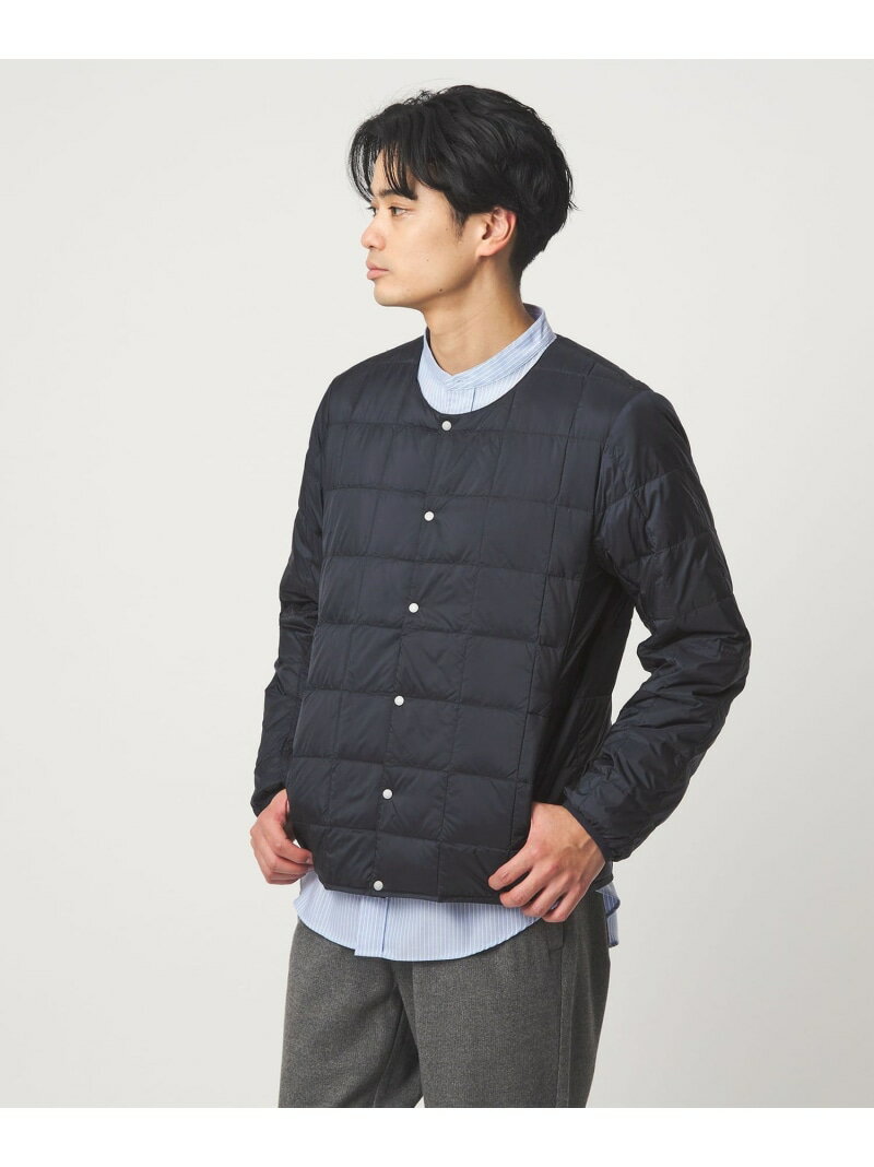 【SALE／10%OFF】UNITED ARROWS green label relaxing ＜TAION＞クルーネック ボタン ダウンジャケット ユナイテッドアローズ グリーンレーベルリラクシング ジャケット・アウター ダウンジャケット・ダウンベスト グレー ネイビー ブラウン ブラック【RBA_E】【送料無料】