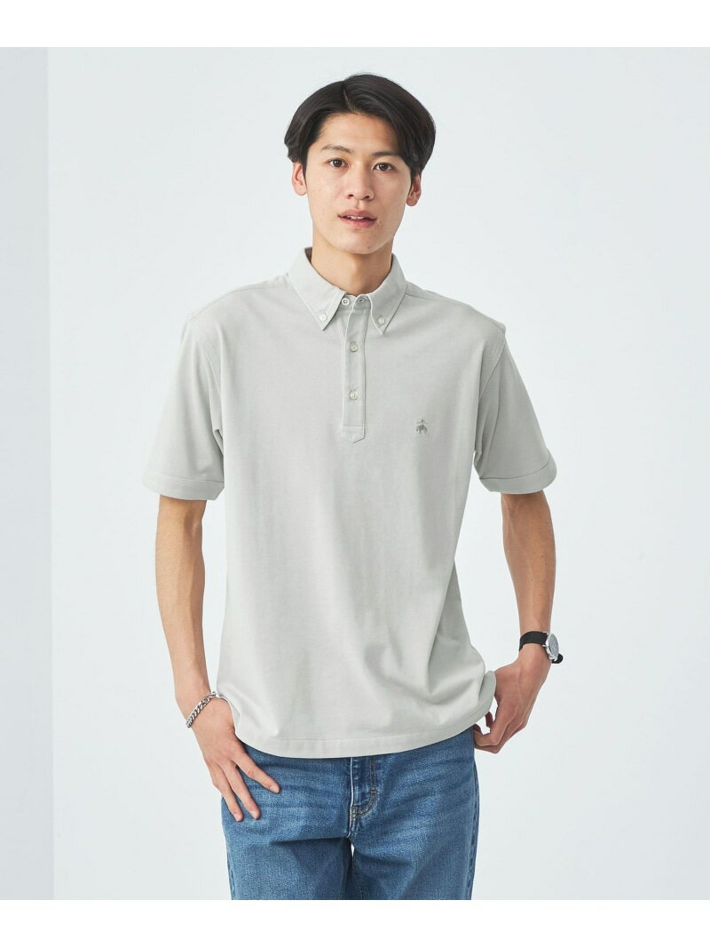 ブルックスブラザーズ UNITED ARROWS green label relaxing 【別注】＜Brooks Brothers＞GLR カノコ 半袖 ポロシャツ ユナイテッドアローズ グリーンレーベルリラクシング トップス ポロシャツ グレー ブラック ブルー【送料無料】