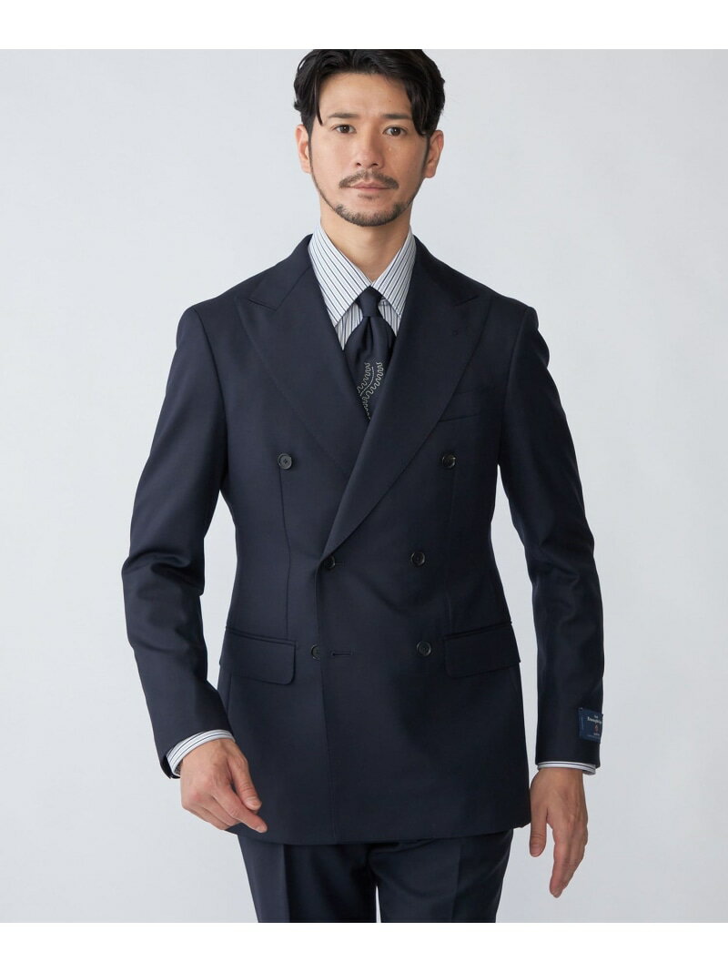SHIPS MEN SHIPS: Ermenegildo Zegna ELECTA ダブルブレスト スーツ シップス スーツ・フォーマル セットアップスーツ ネイビー【送料無料】