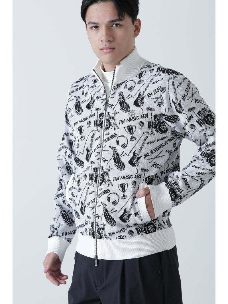 【SALE／40%OFF】St ANDREWS 14Gミュージック柄ジャガードニットブルゾン (MENS) セントアンドリュース..