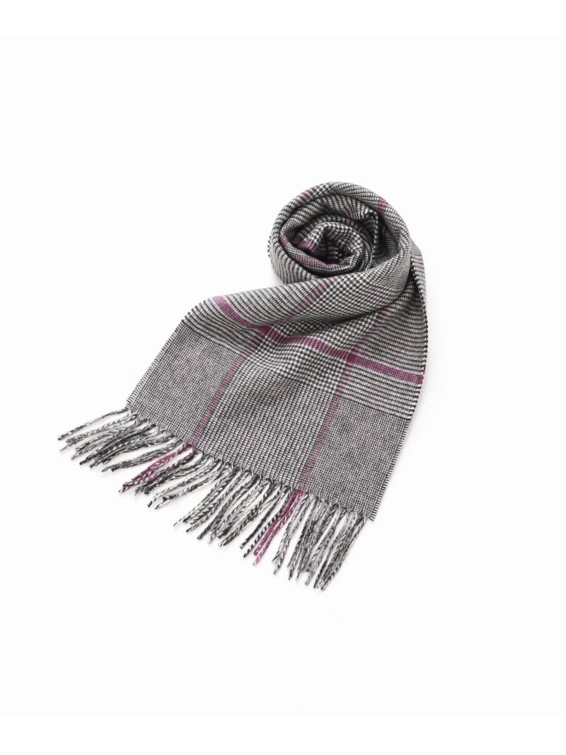 EDIFICE PIACENZA(ピアツェンツァ) シルク/カシミヤ チェックマフラー 30*180 エディフィス ファッショ..