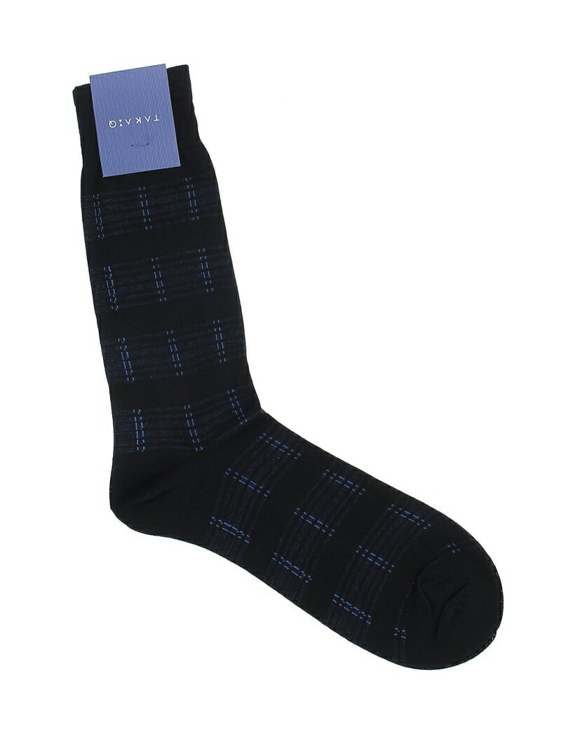 TAKA-Q ビジネスソックス スパイラルチェック タカキュー 靴下・レッグウェア 靴下 ブラック ネイビー