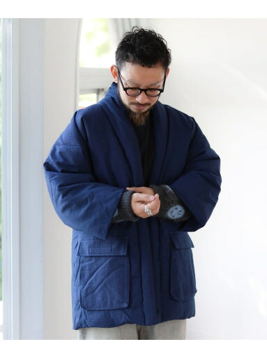 BEAMS JAPAN 【別注】THIS IS MADE IN JAPAN / しじら織り どてら ダウンジャケット ビームス ジャパン ジャケット・アウター その他のジャケット・アウター ネイビー【送料無料】 BEAMS JAPAN 【別注】THIS IS MADE IN JAPAN / しじら織り どてら ダウンジャケット ビームス ジャパン ジャケット・アウター その他のジャケット・アウター ネイビー【送料無料】