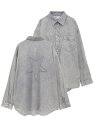 CONVERSE TOKYO ACID WASH STAR★ PATCH OVER SHIRT コンバーストウキョウ トップス シャツ・ブラウス ブルー グレー ピンク ベージュ ブラック【送料無料】