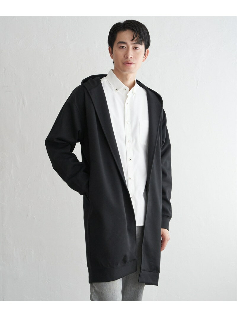 【SALE／20%OFF】ikka 【洗濯機で洗える】鹿の子ダンボールフーディガン イッカ トップス その他のトップス グレー ブラック【RBA_E】【送料無料】