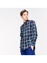 【SALE/30%OFF】LACOSTE レギュラーフィットコットンチェックシャツ ラコステ シャツ/ブラウス 長袖シャツ ネイビー【RBA_E】【送料無料】