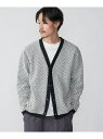 【SALE/75%OFF】SHIPS MEN SHIPS: ジャカード 小紋柄 Vネック カーディガン シップス トップス カーディガン ブラック ベージュ ホ...