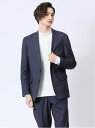m.f.editorial ストレッチ スリムフィット 2ボタンジャケット デニム風紺(セットアップ可能) 【25SS】 メンズ セットアップ ジャケット ビジ...