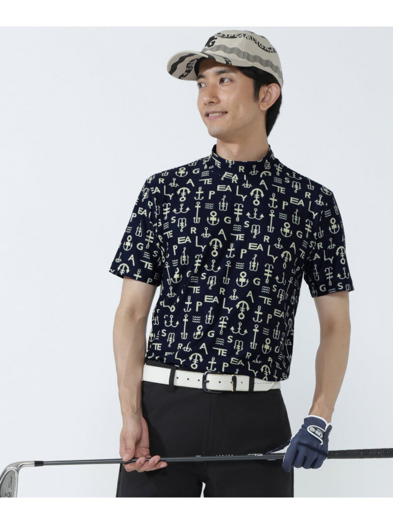 PEARLY GATES アンカーロゴ柄プリント半袖モックネックカットソー パーリーゲイツ トップス その他のト..