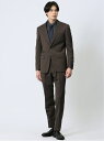 m.f.editorial マルゾット/Marzotto ウール混 スリムフィット 2ボタン2ピーススーツ 組織こげ茶 タカキュー スーツ・フォーマル セットア...