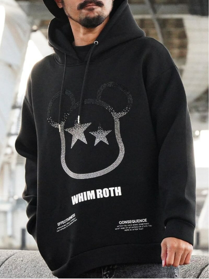 WHIM ROTH WHIM ROTH/(M)W/R RHINESTONE BEAR Hoodie A_XWO[ gbvX p[J[Et[fB[ ubN O[yz