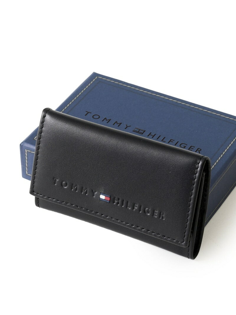 トミーヒルフィガー キーケース（メンズ） ADPOSION ADPOSION/(M)【TOMMY HILFIGER / トミーヒルフィガー】Key Case / ワンポイント レザーキーケース テットオム 財布・ポーチ・ケース その他の財布・ポーチ・ケース ブラック ブラウン【送料無料】