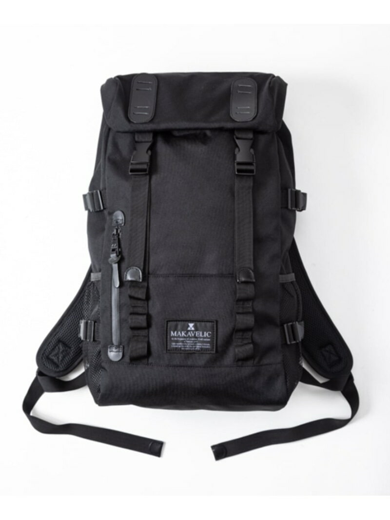 MAKAVELIC DOUBLE BELT ZONE MIX DAYPACK BLACK EDITION / リュックサック / デイパック マキャベリック バッグ リュック・バックパック ブラック【送料無料】