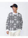 【SALE/40%OFF】PEARLY GATES チェック柄クルーネックニットプルオーバー パーリーゲイツ トップス ニット ホワイト【RBA_E】【送料無料】