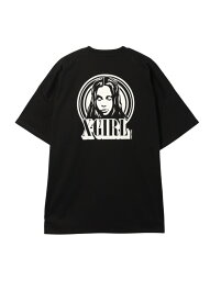 X-girl CIRCLE BACKGROUND FACE S/S BIG TEE エックスガール トップス カットソー・Tシャツ ブラック ホワイト【先行予約】*【送料無料】