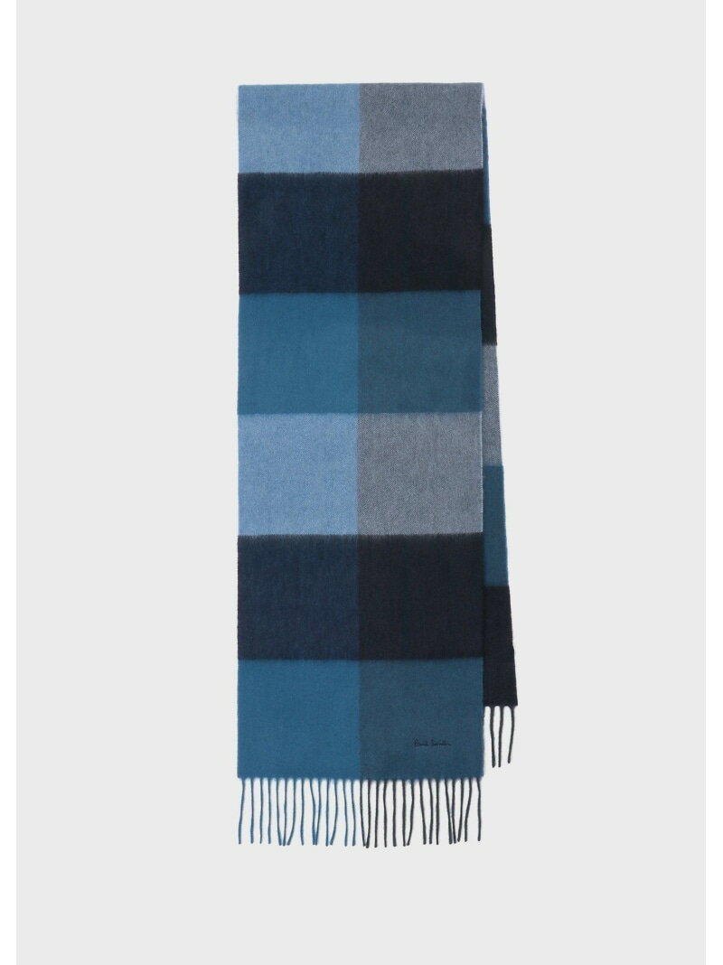 Paul Smith ブロックチェック カシミヤマフラー ポール・スミス ファッション雑貨 マフラー・ストール・ネックウォーマー ネイビー【送料無料】