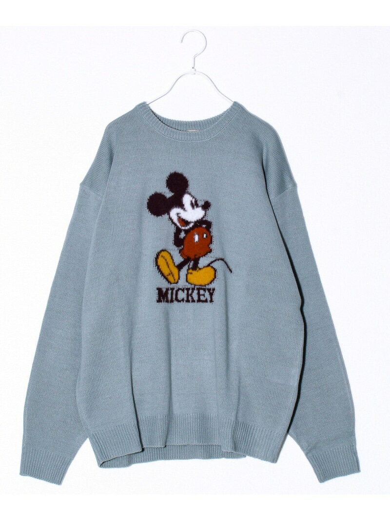 GLOSTER 【MICKEY&JERRY】UNISEX シャギージャガードニット フレディ アンド グロスター トップス ニット ブルー グレー ネイビー ホワイト【送料無料】