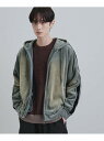 tk.TAKEO KIKUCHI ヴィンテージライクベロアジップパーカー ティーケータケオキクチ トップス パーカー・フーディー ブラック【送料無料】