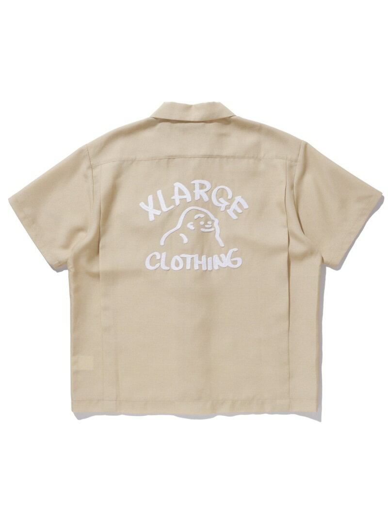XLARGE DRAWING OG OPEN COLLAR SHIRT エクストララージ トップス シャツ・ブラウス ベージュ ブラック グリーン ネイビー【送料無料】