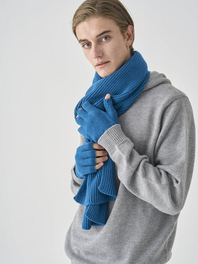 JOHN SMEDLEY [Eco Cashmere]カシミヤ混 フィンガーレスニットグローブ ｜ MIST ｜ 5G ジョンスメドレー ファッション雑貨 手袋【送料無料】