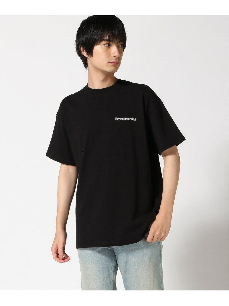 Nevernotworking Nevernotworking/(U)SS 刺繍 BIG TEE フララニハワイ トップス カットソー・Tシャツ ホワイト ブラック【送料無料】