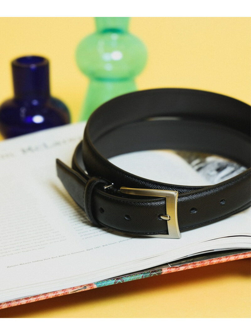 BEAMS HEART MEN スクエアバックル サフィアーノ レザー ベルト ギフト ビームス ハート ファッション雑貨 ベルト ブラウン ブラック ネイビー【送料無料】