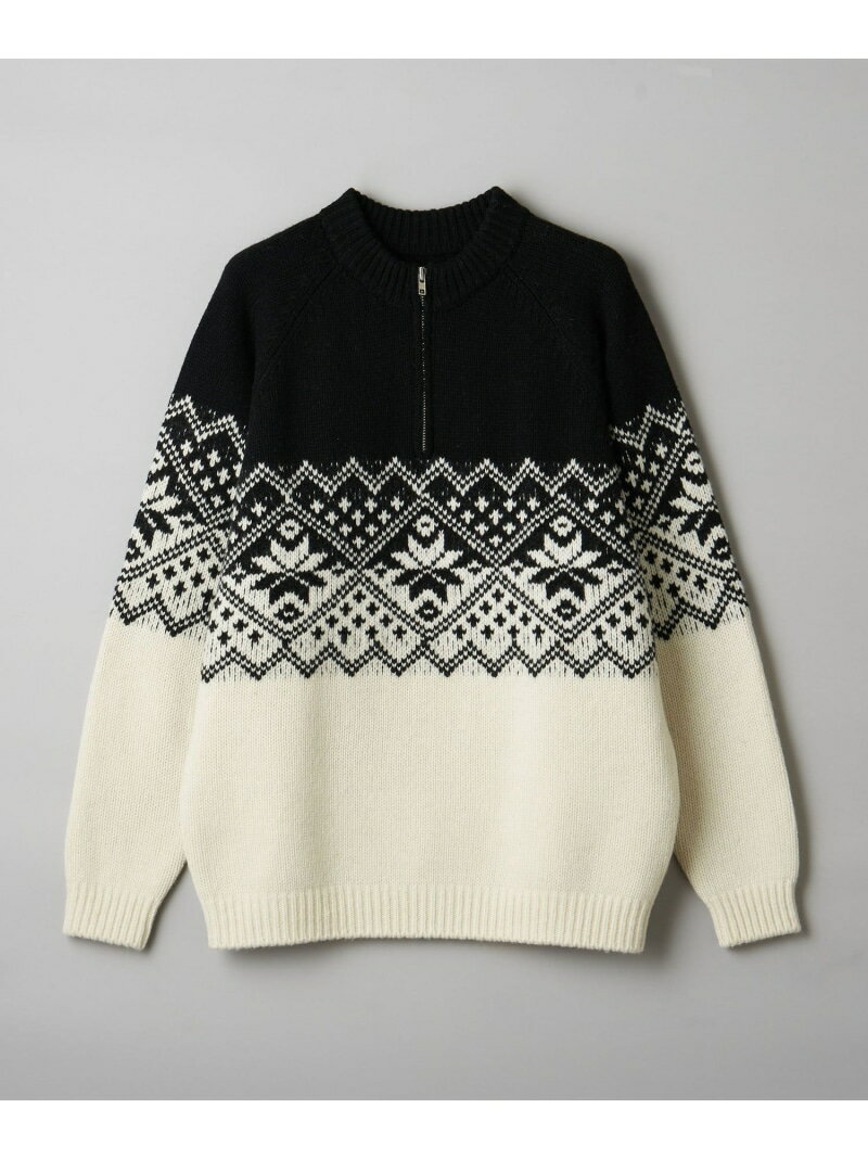 California General Store ＜CGS.＞ ウール ナイロン ノルディック ハーフジップ セーター ビューティー＆ユース　ユナイテッドアローズ トップス ニット ブラック ネイビー【送料無料】