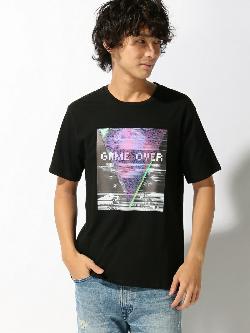 【SALE／52%OFF】JACKROSE JACKROSE/JE・ラミネート・GAMEOVER・TEE ジャックローズ トップス カットソー・Tシャツ ブラック ホワイト【RBA_E】