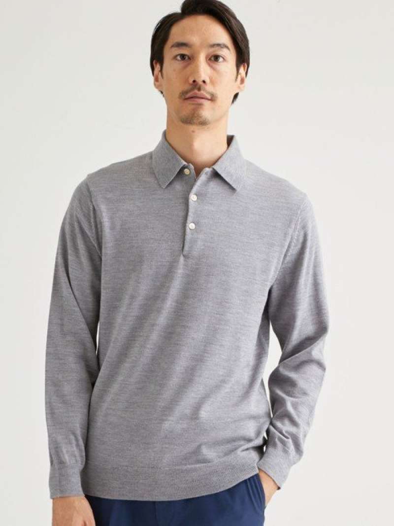 【SALE／66%OFF】UNITED ARROWS green label relaxing ベーシック ハイゲージ 天竺 ポロシャツ ユナイテッドアローズ アウトレット ニット 長袖ニット グレー オレンジ ネイビー【RBA_E】