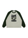 AAPE BY A BATHING APE AAPE MAIN RAGLAN CREW NECK SWEAT ア ベイシング エイプ トップス スウェット・トレーナー グレー ベージュ ホワイト【送料無料】(4)