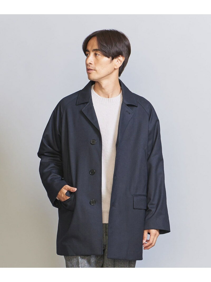 【SALE/70%OFF】BEAUTY&YOUTH UNITED ARROWS フラノ オープンカラー ハーフコート ユナイテッドアローズ アウトレット ジャケット・アウター その他のジャケット・アウター ネイビー【RBA_E】【送料無料】