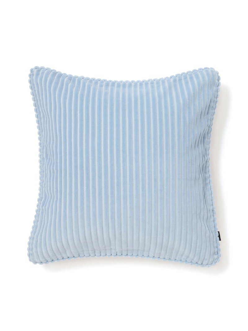 Francfranc ストライプベルベット クッションカバー 45*45 ブルー(106) フランフラン インテリア・生活..