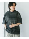 URBAN RESEARCH DOORS プリントボーダーショートスリーブTシャツ アーバンリサーチドアーズ トップス カットソー・Tシャツ ブラウン ブラック...