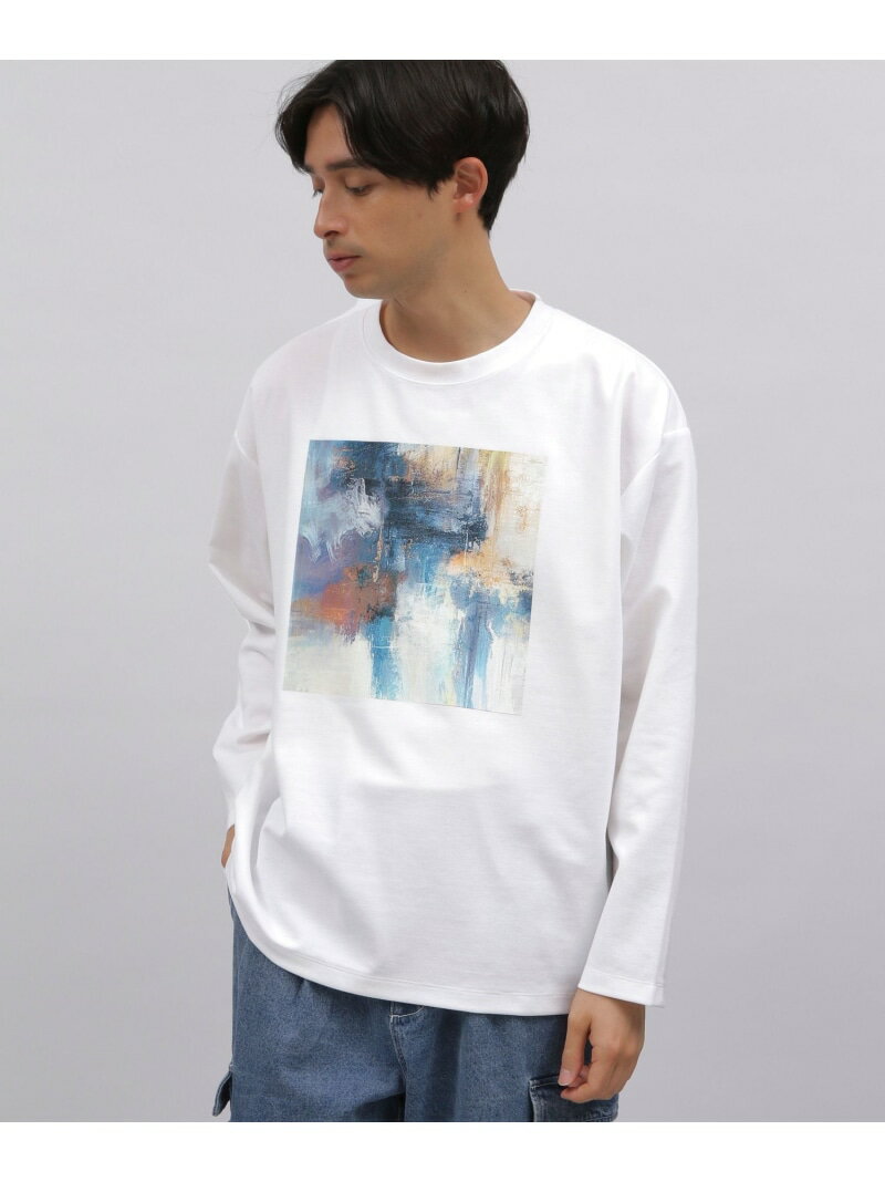 【SALE／26 OFF】LAKOLE ペイントグラフィック長袖T ラコレ トップス カットソー Tシャツ ホワイト グレー ブラック ピンク【RBA_E】