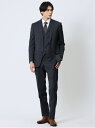m.f.editorial マルゾット/Marzotto ウール混 スリムフィット 2ボタン3ピーススーツ チェック紺 タカキュー スーツ・フォーマル セットアップスーツ ネイビー【送料無料】(4)