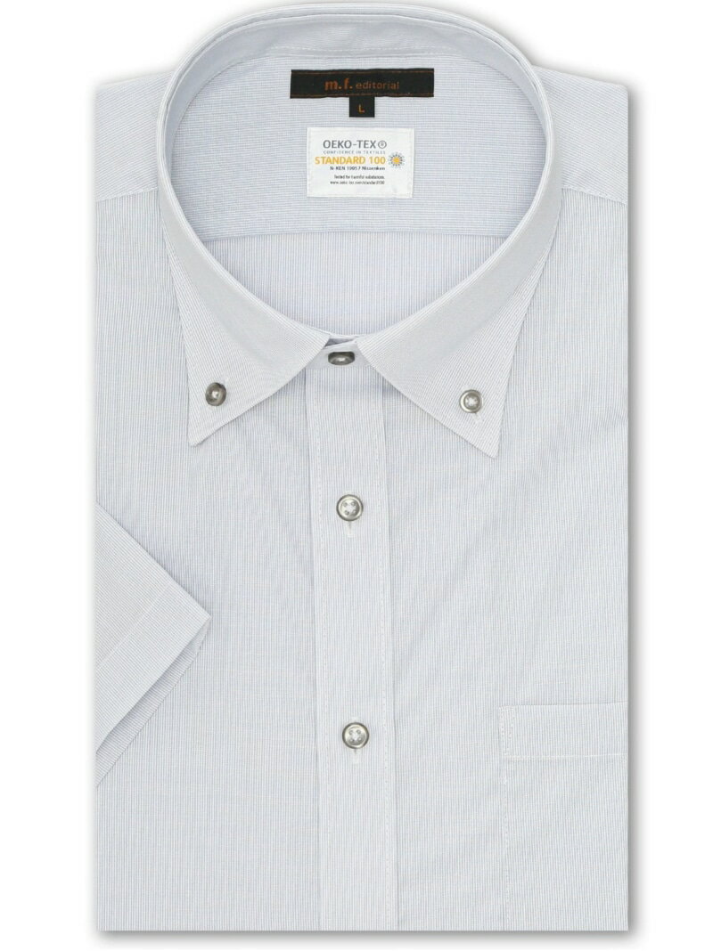 【SALE／20%OFF】m.f.editorial 形態安定 吸水速乾 スタンダードフィット ボタンダウン半袖シャツ タカキュー スーツ・フォーマル Yシャツ・カッターシャツ グレー【RBA_E】