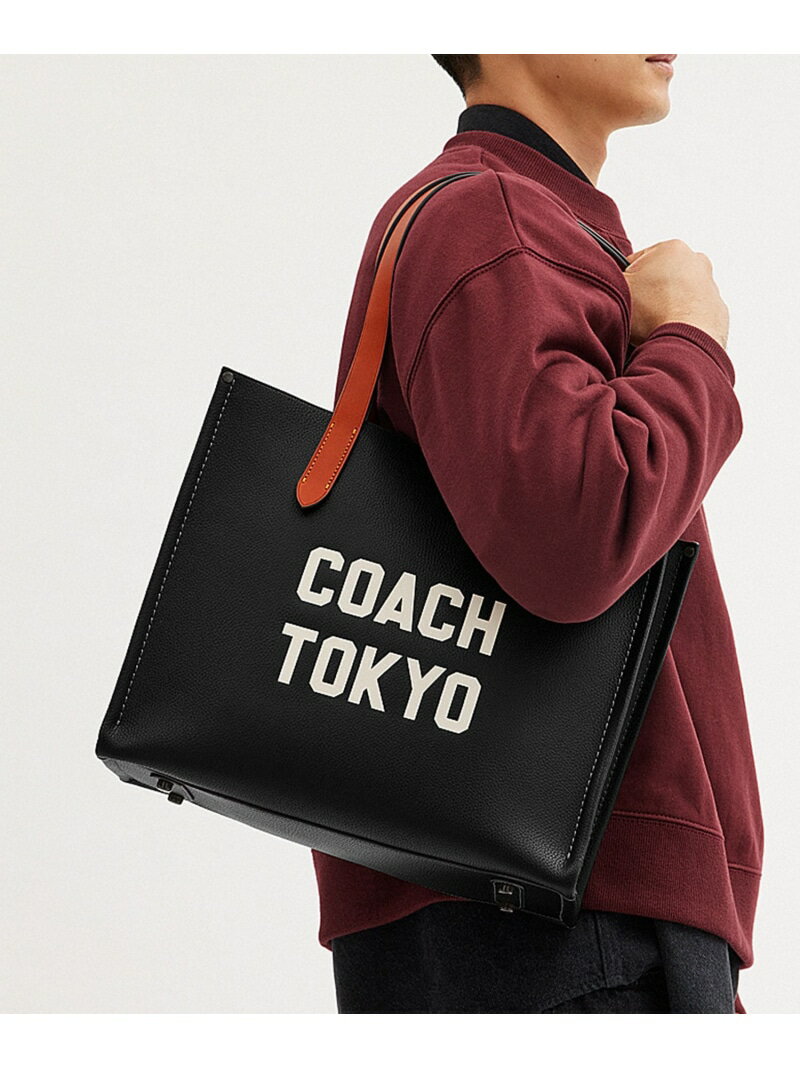 コーチ トートバッグ メンズ COACH リレー トート 34・コーチ グラフィック コーチ バッグ トートバッグ ブラック【送料無料】