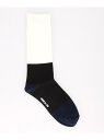 【SALE/10%OFF】COMME CA ISM カラーブロッキング クルーソックス コムサイズム 靴下・レッグウェア 靴下 ホワイト ブラック【RBA_E】