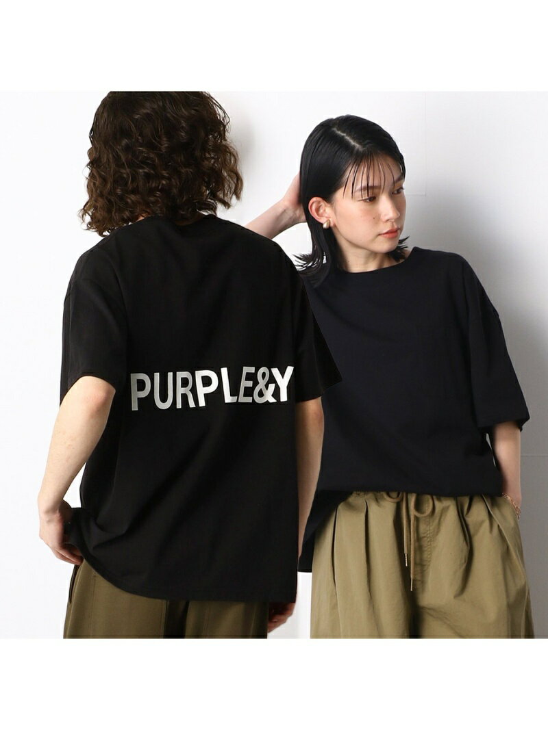 【SALE／90%OFF】Purple&Yellow ロゴプリント 半袖Tシャツ コムサイズム トップス カットソー・Tシャツ ブラック ホワイト ベージュ ブルー【RBA_E】