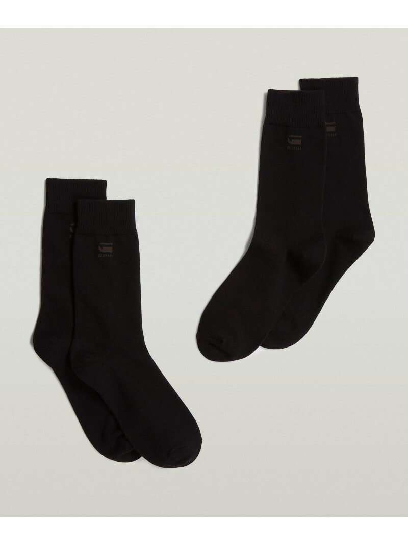 G-Star RAW 【公式ショップ】BURGER SOCK 2-PACK/2足セット ジースターロゥ 靴下・レッグウェア 靴下 ブラック