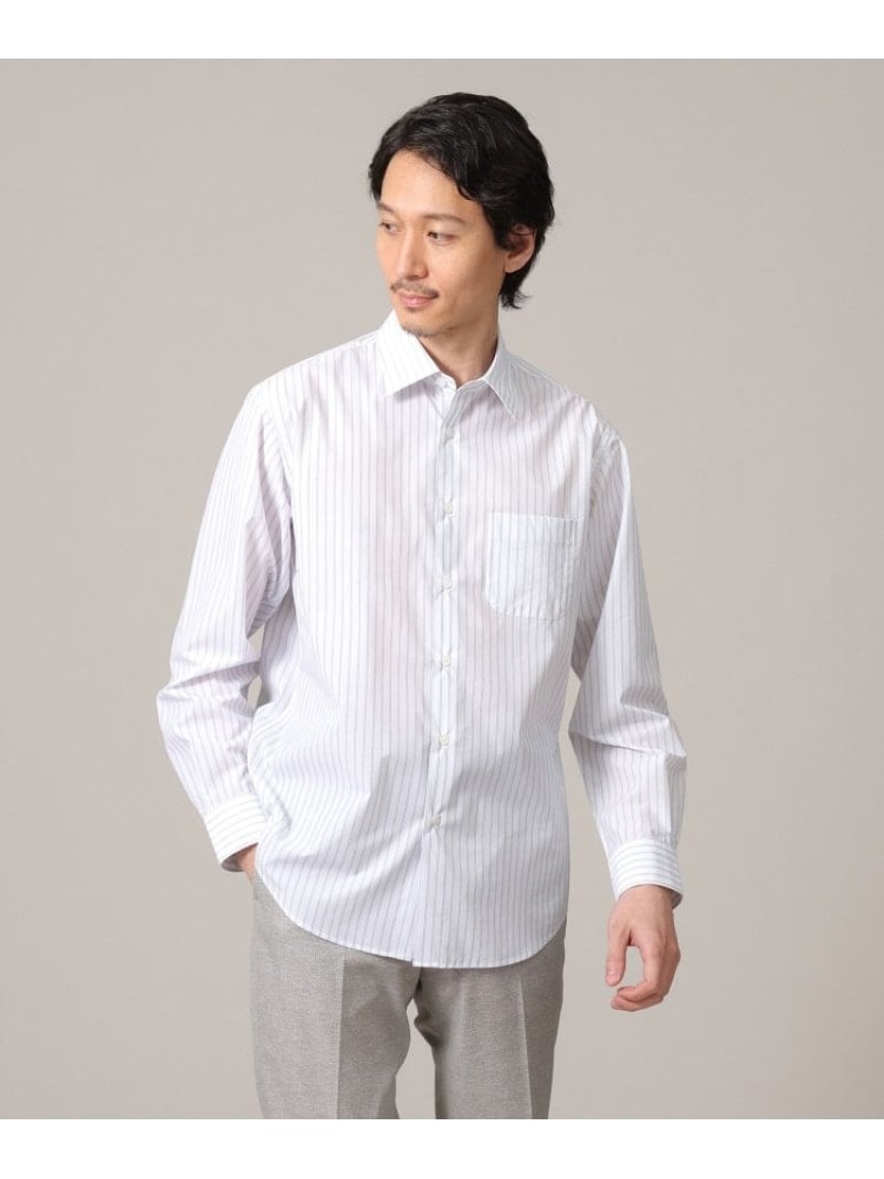 【SALE／20%OFF】TAKEO KIKUCHI ユーティリティ ストライプ シャツ タケオキクチ トップス シャツ・ブラウス ホワイト ブルー【RBA_E】【送料無料】