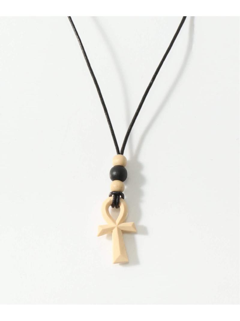 【SALE／30%OFF】417 EDIFICE 【FAF (FAKE AS FLOWERS) / フェイク アス フラワーズ】ANKH BEADS NECKLACE フォーワンセブン エディフィス アクセサリー・腕時計 ネックレス ブラック【RBA_E】【送料無料】のサムネイル